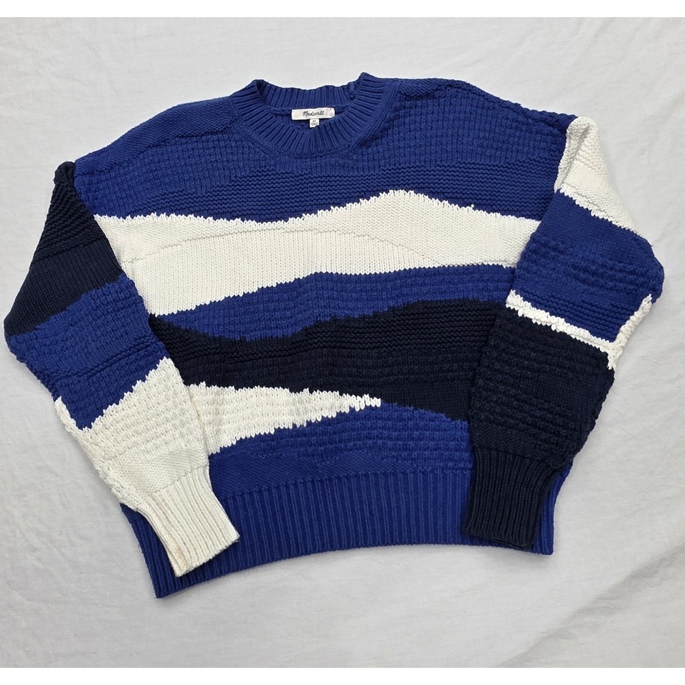 Madewell Women's Crochet Knit Multicolored Crewneck Sweater Size XS